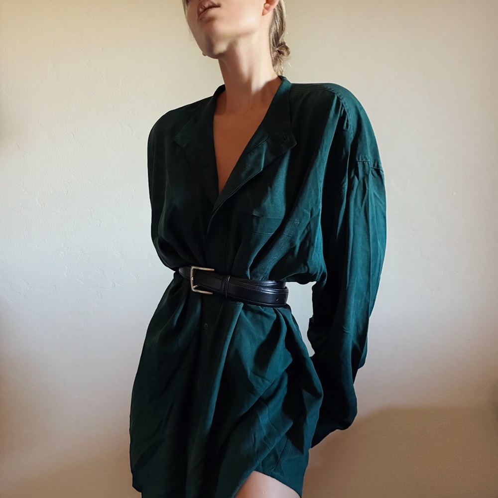 Vintage Silk Forest Green